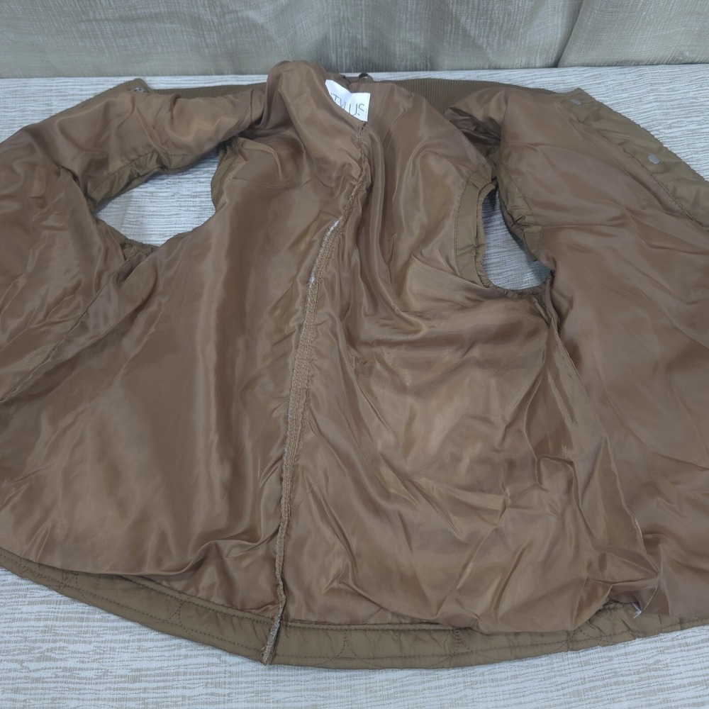 Stylus Quilted Puffer Vest Womens Medium Brown Snap Front Gorpcore Utility - Picture 6 of 7